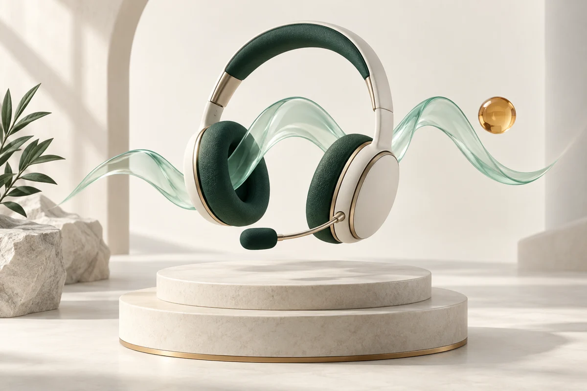 تصویر اختصاصی هدست و موج صدا